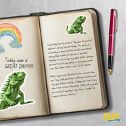 Origami Iguana Sticker - Cute Iguana Sticker - Origami Iguana Decal