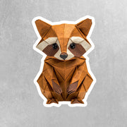 Origami Raccoon Sticker - Cute Raccoon Sticker - Origami Raccoon Decal