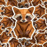 Origami Raccoon Sticker - Cute Raccoon Sticker - Origami Raccoon Decal