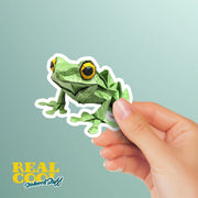 Origami Tree Frog Sticker - Cute Tree Frog Sticker - Origami Tree Frog Decal