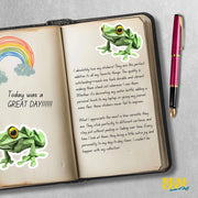 Origami Tree Frog Sticker - Cute Tree Frog Sticker - Origami Tree Frog Decal