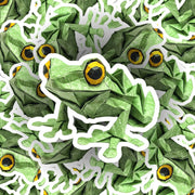 Origami Tree Frog Sticker - Cute Tree Frog Sticker - Origami Tree Frog Decal
