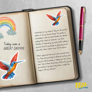 Origami Hummingbird Sticker - Cute Hummingbird Sticker - Origami Hummingbird Decal