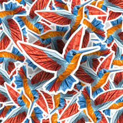 Origami Hummingbird Sticker - Cute Hummingbird Sticker - Origami Hummingbird Decal