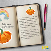 Origami Pumpkin Sticker - Cute Pumpkin Sticker - Origami Pumpkin Decal