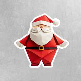 Origami Santa Claus Sticker - Cute Santa Sticker - Origami Santa Claus Decal - Christmas Sticker