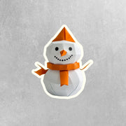 Origami Snowman Sticker - Cute Snowman Sticker - Origami Snowman Decal