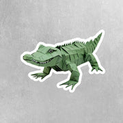 Origami Alligator Sticker - Cute Gator Sticker - Origami Alligator Decal