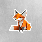 Origami Fox Sticker - Cute Fox Sticker - Origami Fox Decal
