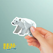 Origami Polar Bear Sticker - Cute Polar Bear Sticker - Origami Polar Bear Decal