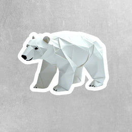 Origami Polar Bear Sticker - Cute Polar Bear Sticker - Origami Polar Bear Decal