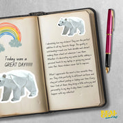 Origami Polar Bear Sticker - Cute Polar Bear Sticker - Origami Polar Bear Decal