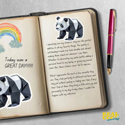 Origami Panda Bear Sticker - Cute Panda Sticker - Origami Panda Bear Decal