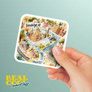 Brooklyn Sticker | New York City Art Decal | Cute Brooklyn Gifts, NYC Souvenirs, Wall Decor & Planner Stickers