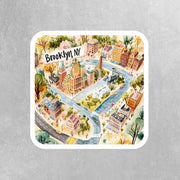 Brooklyn Sticker | New York City Art Decal | Cute Brooklyn Gifts, NYC Souvenirs, Wall Decor & Planner Stickers