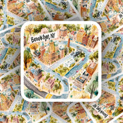 Brooklyn Sticker | New York City Art Decal | Cute Brooklyn Gifts, NYC Souvenirs, Wall Decor & Planner Stickers