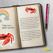 Origami Crab Sticker - Cute Crab Sticker - Origami Crab Decal