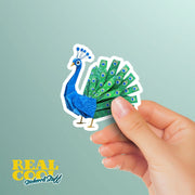 Origami Peacock Sticker - Cute Peacock Sticker - Origami Peacock Decal