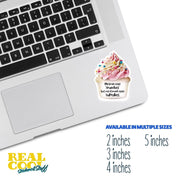Brain Says Crunches, Stomach Says Cupcakes - Funny Sticker, Humorous Motivation for Health & Sweets Lovers, Perfect Gift Idea