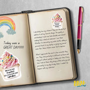 Brain Says Crunches, Stomach Says Cupcakes - Funny Sticker, Humorous Motivation for Health & Sweets Lovers, Perfect Gift Idea