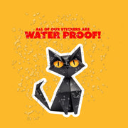 Origami Black Cat Sticker - Cute Black Cat Sticker - Origami Black Cat Decal