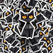 Origami Black Cat Sticker - Cute Black Cat Sticker - Origami Black Cat Decal