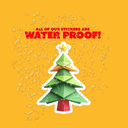 Origami Christmas Tree Sticker - Cute Christmas Tree Sticker - Origami Christmas Tree Decal