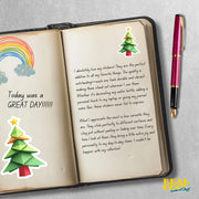 Origami Christmas Tree Sticker - Cute Christmas Tree Sticker - Origami Christmas Tree Decal