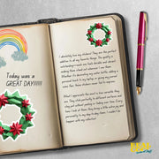 Origami Christmas Wreath Sticker - Cute Christmas Wreath Sticker - Origami Christmas Wreath Decal