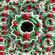 Origami Christmas Wreath Sticker - Cute Christmas Wreath Sticker - Origami Christmas Wreath Decal