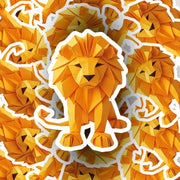 Origami Lion Sticker - Cute Lion Sticker - Origami Lion Decal
