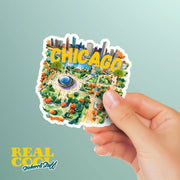 Chicago Sticker - Millennium Park Sticker - The Bean Decal - Cute Chicago Souvenir for Travelers & Locals
