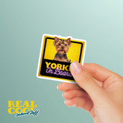 Yorkie On Board Sticker - Funny Yorkie Sticker - Yorkie Car Sticker