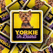 Yorkie On Board Sticker - Funny Yorkie Sticker - Yorkie Car Sticker