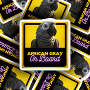 African Gray On Board Sticker - Funny African Gray Sticker - African Gray Car Sticker