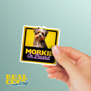Morkie On Board Sticker - Funny Morkie Sticker - Morkie Car Sticker