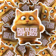 Childless Cat Lady Sticker | Cute Cat Lover Sticker | Funny Cat Decal for Cat Moms | Gift for Cat Lovers & Pet Owners