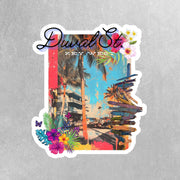 Key West Sticker, Duval Street Decor, Tropical Travel Souvenir, Beach Bum Gift, Vintage Style Vinyl Art, Coastal Wall Decor