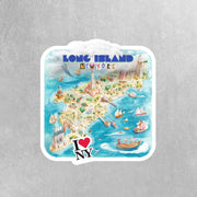 Long Island Sticker - New York Vintage Travel Decal, NY Souvenir, Laptop and Water Bottle Sticker