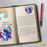 Puppy Dog Sticker - Cosmic Theme Dog Sticker - Cosmic Puppy Sticker