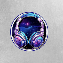 Headphones Sticker - Cosmic Theme Headphones Sticker - Cosmic Headphones Sticker