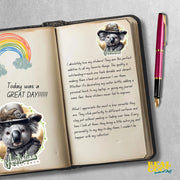 Australian Outback Sticker - Cute Koala Bear Vinyl Decal for Laptops, Water Bottles & More - Perfect Gift for Animal Lovers