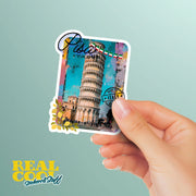 Pisa Italy Sticker | Leaning Tower of Pisa Decal | Travel Souvenir for Italy Lovers | Perfect for Laptops & Water Bottles