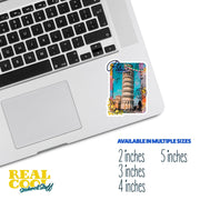 Pisa Italy Sticker | Leaning Tower of Pisa Decal | Travel Souvenir for Italy Lovers | Perfect for Laptops & Water Bottles