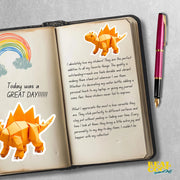 Origami Stegosaurus Sticker | Cute Dinosaur Decal | Perfect for Scrapbooking, Journals & More | Gift for Dino Lovers