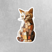 Cat Stickers - Wooden Cat Sticker - Rustic Cat Sticker