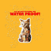 Cat Stickers - Wooden Cat Sticker - Rustic Cat Sticker