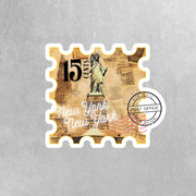 New York Sticker - Statue Of Liberty Sticker - New York Stamp Sticker