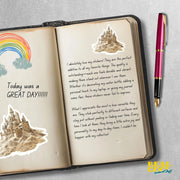 Sandcastle Sticker - Cute Sandcastle Gift for Beach Lovers & Summer Fun, Waterproof Vinyl Decal for Laptops, Water Bottles More