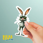 Cool Rabbit Sticker - Funny Sunglasses Rabbit Decal, Waterproof Vinyl, Cute Car Sticker & Party Favor for Rabbit Lovers